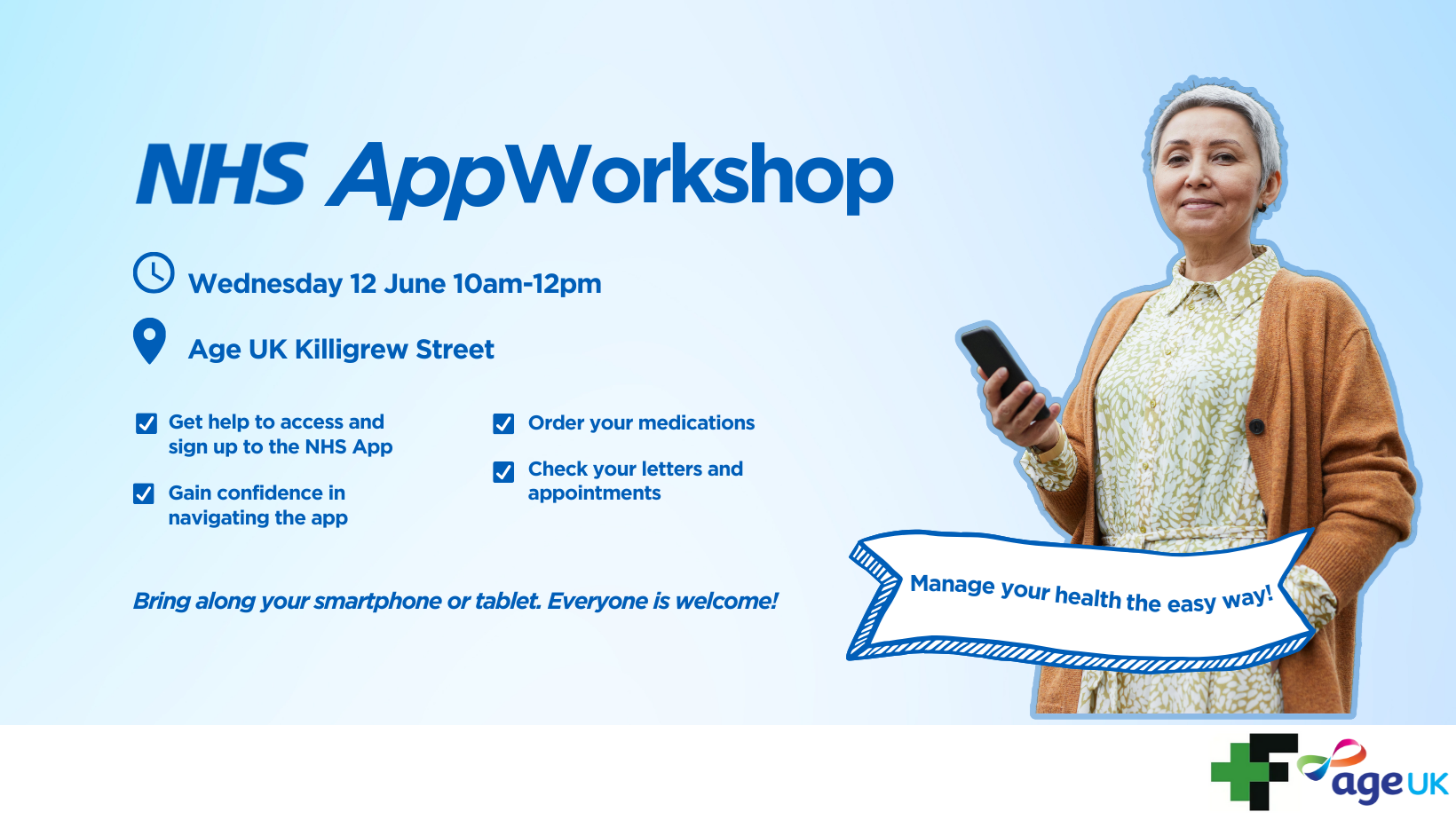 flyer for the nhs app workshop